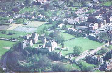 An aerial view of Ludlow Castle